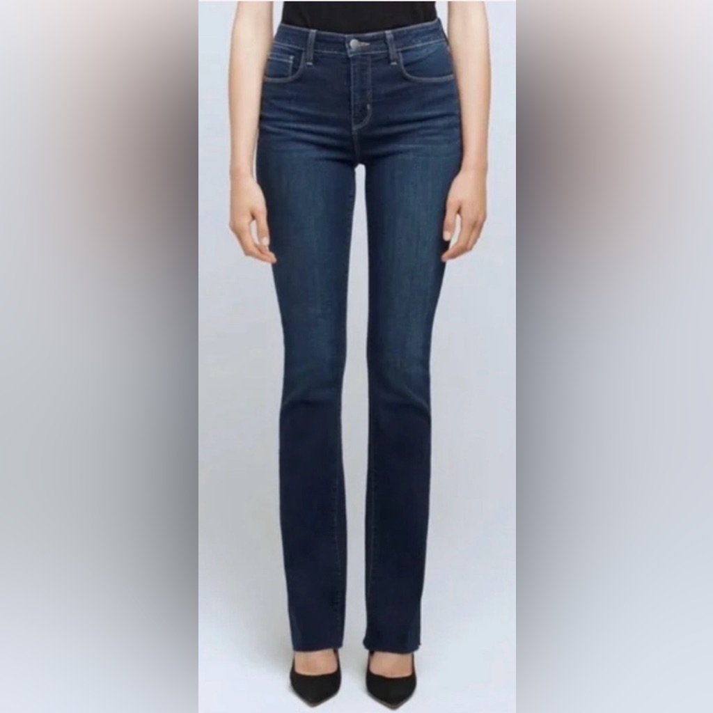 L’agence Ruth High-Rise Straight Jeans In Venus Wash, Size 32.